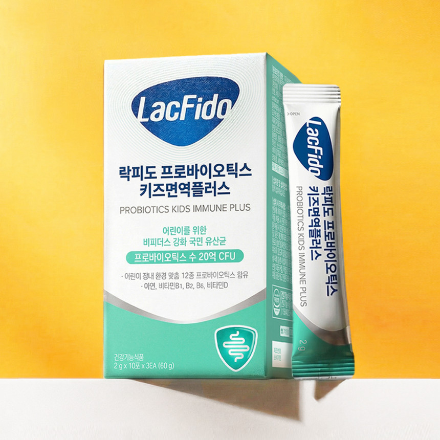 [네이버단독] 락피도 프로바이오틱스 키즈 면역플러스 유산균 아연 비타민d 30포, 3개