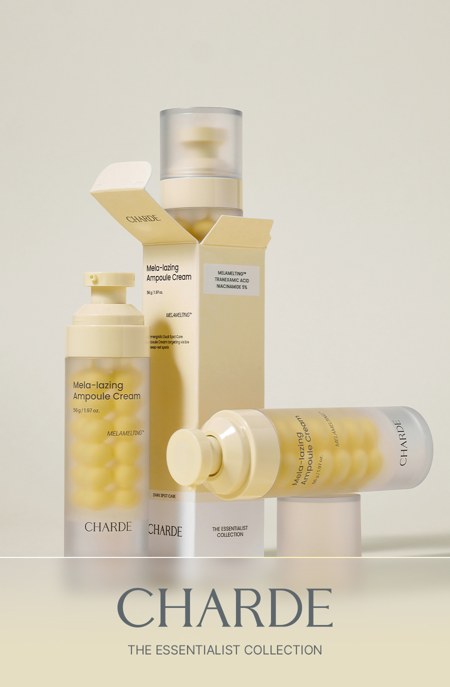 CHARDE Mela-lazing Ampoule Cream, Darktoning Bubble Peel Serum & Melacare Peel Cream Mask & Brush Set - details 24