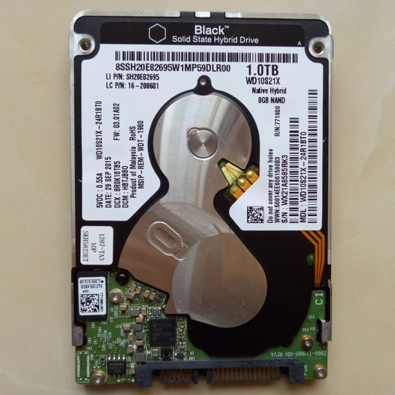 노트북내부 SSHD오리지널 SSHD WD 1TB 2.5 인치 SATA 6 Gb/s 16MB 8G 5400RPM WD10S21X