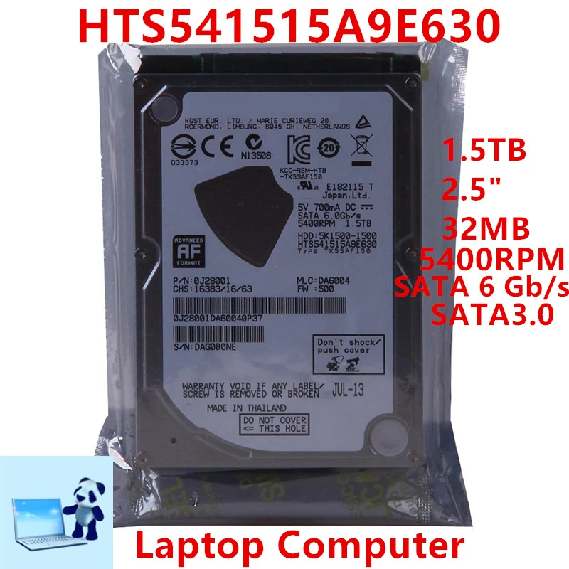 노트북내장 하드 오리지널 HDD Hgst 1.5TB 2.5 인치 SATA 6 Gb/s 32MB 5400RPM HTS541515A9E630 신