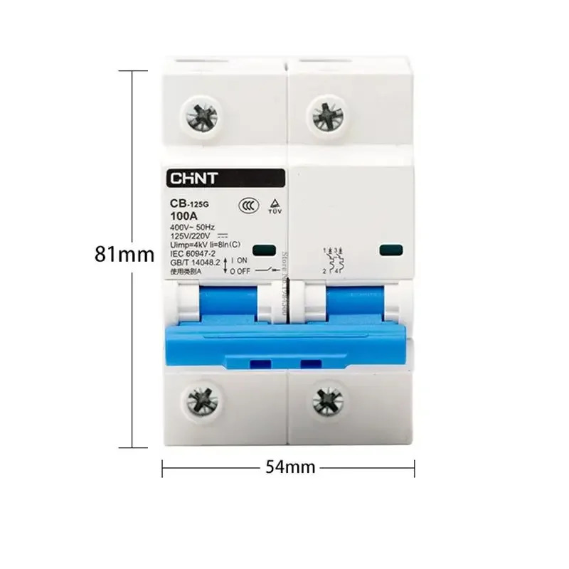 CHNT CHINT CB-125G 2P 80A 100A 125A DC 125V/220V AC400V 소형 회로차단기 MCB