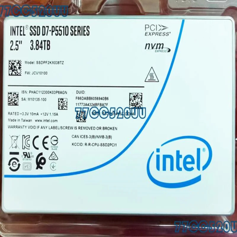 SSD D7-P5510 오리지널 솔리드 스테이트 드라이브 SSDPF2KX038TZ01 SSDPF2KX038TZ 3.84TB 2.5 인치 신