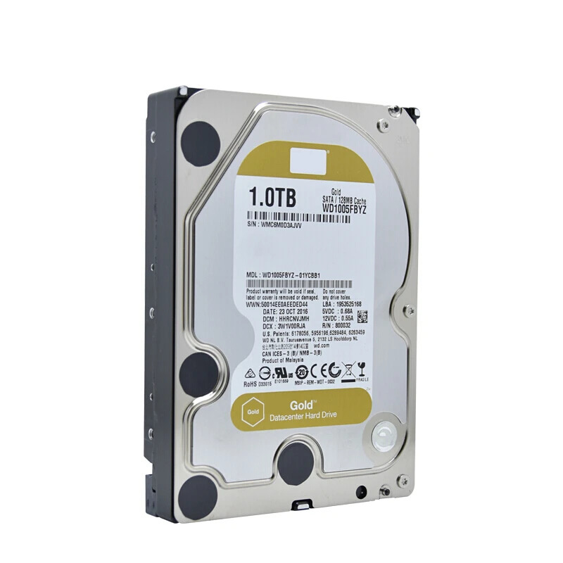 WD 골드오리지널 HDD 내부 WD1005VBYZ WD1005FBYZ 1TB 3.5 인치 SATA 128MB 7200RPM 신
