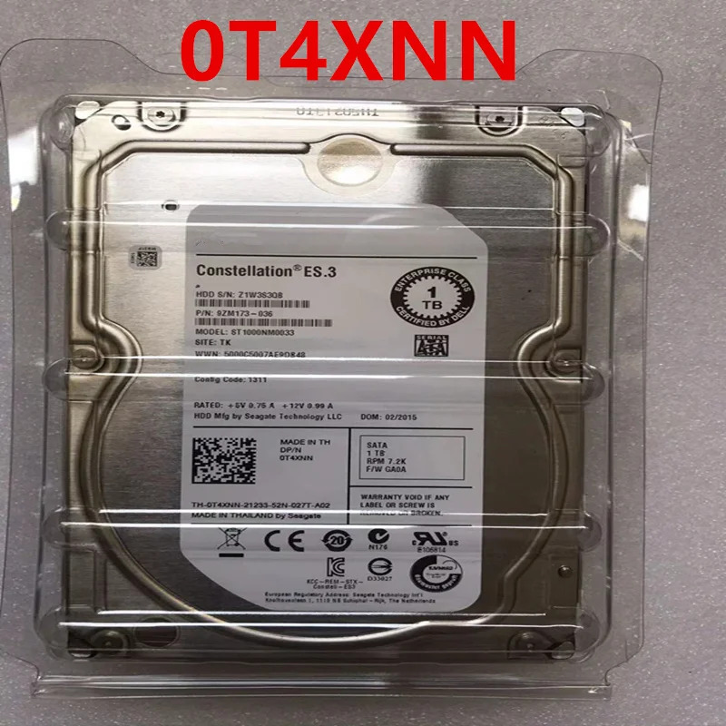 0T4XNN T4XNN ST1000NM0033 엔터프라이즈 HDD 내장 Dell 1TB 3.5 SATA 128MB 7200RPM 새 원본