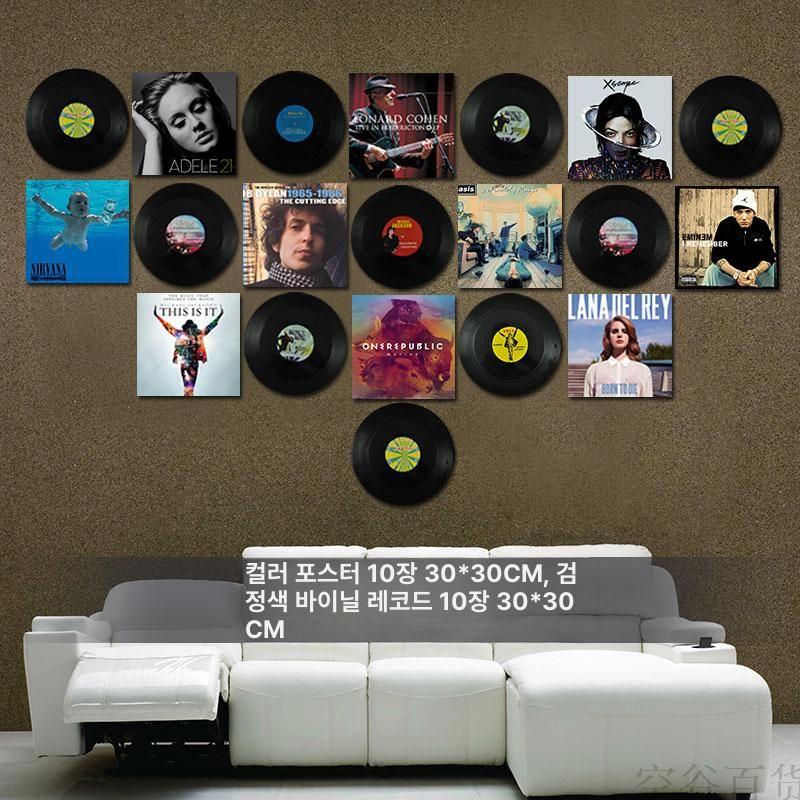 빈티지 레코드판 수납함 복고 거치대 엘피 정리함 선반 턴테이블 인테리어 캐비닛 - 상세 이미지 4