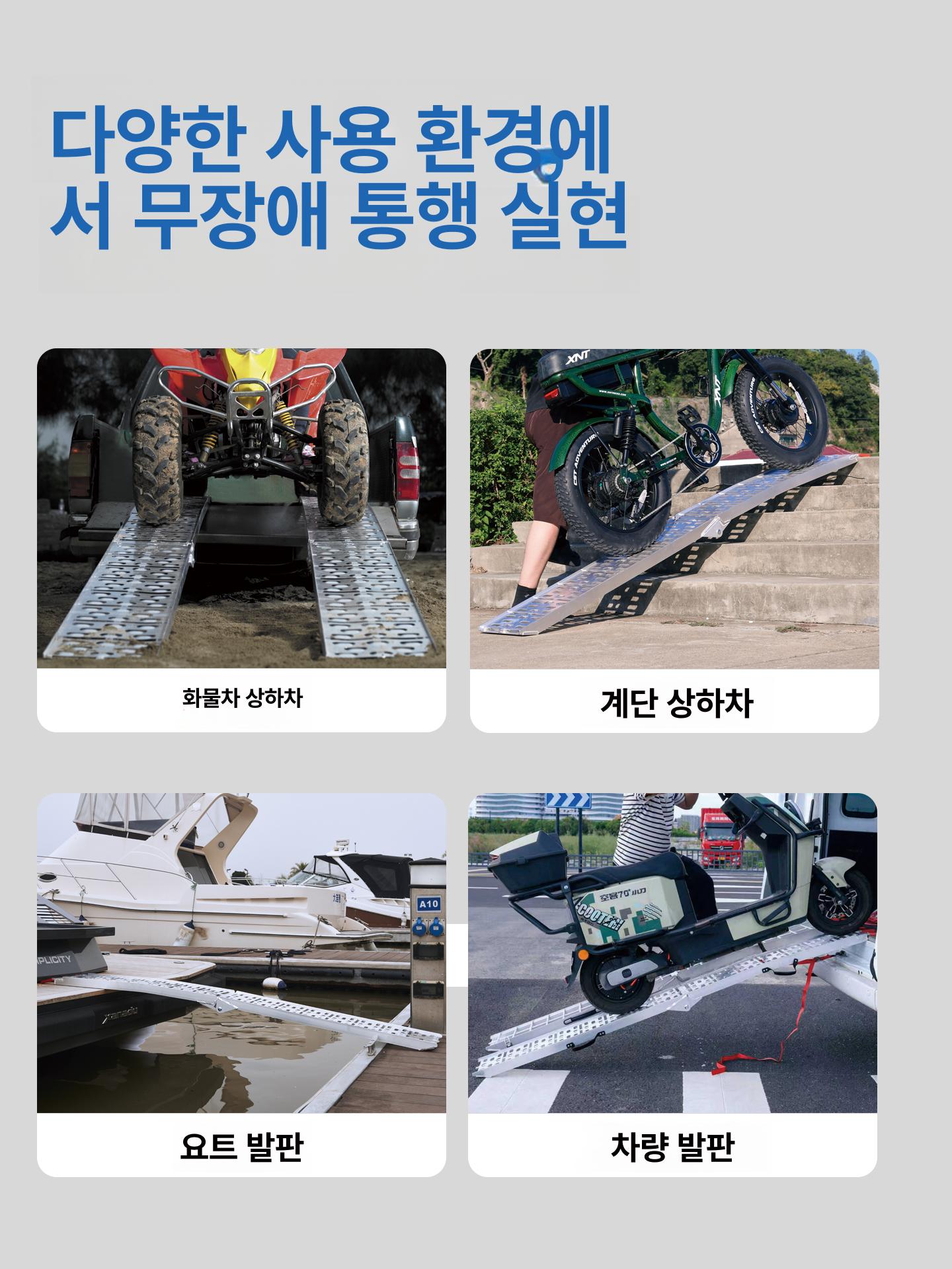농기계 경사판 와이드 미끄럼 슬로프 운송 적재 발판 상하차 농업용 트럭용 - 상세 이미지 3