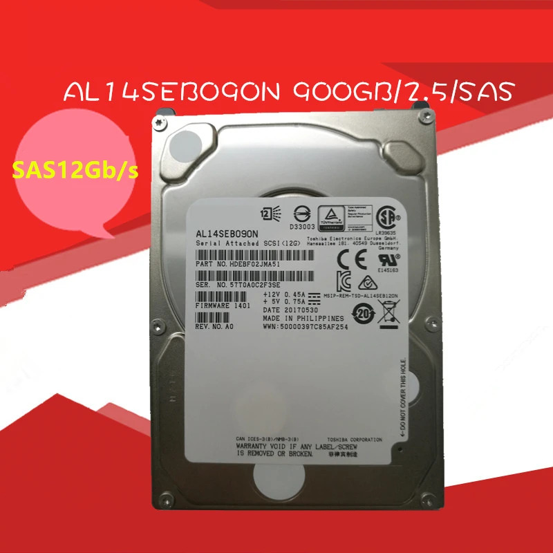 도시바호환 SAS내부 HDD AL14SEB090N 900GB 2.5 인치 12 Gb/s 128MB 10500RPM 신