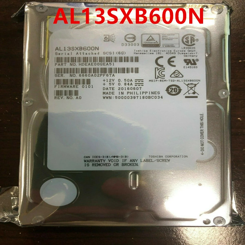도시바호환 SAS오리지널 HDD 내장 엔터프라이즈 AL13SXB600N 600GB 2.5 인치 6 Gb/s 64MB 15K 신