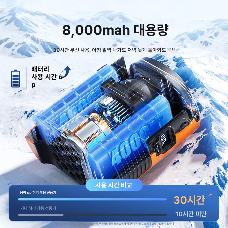 휴대용 냉각 클립형 캠핑 여름철 허리선풍기 야외용 손풍기 개인냉방 쿨링팬 야외작업 - 상세 이미지 2