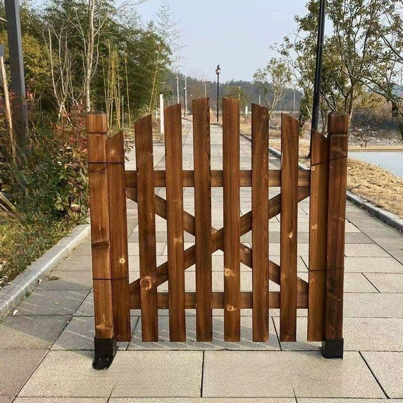 야외용 게이트 나무문 도어 출입문 테라스 울타리문 화단 원목문 조경 출입구 탄화 - 상품 이미지