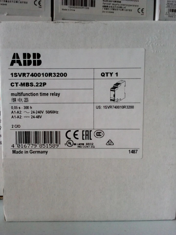 ABB 타임 릴레이 CT-MBS 신 22P 전압 24-48VDC 24-240VAC.
