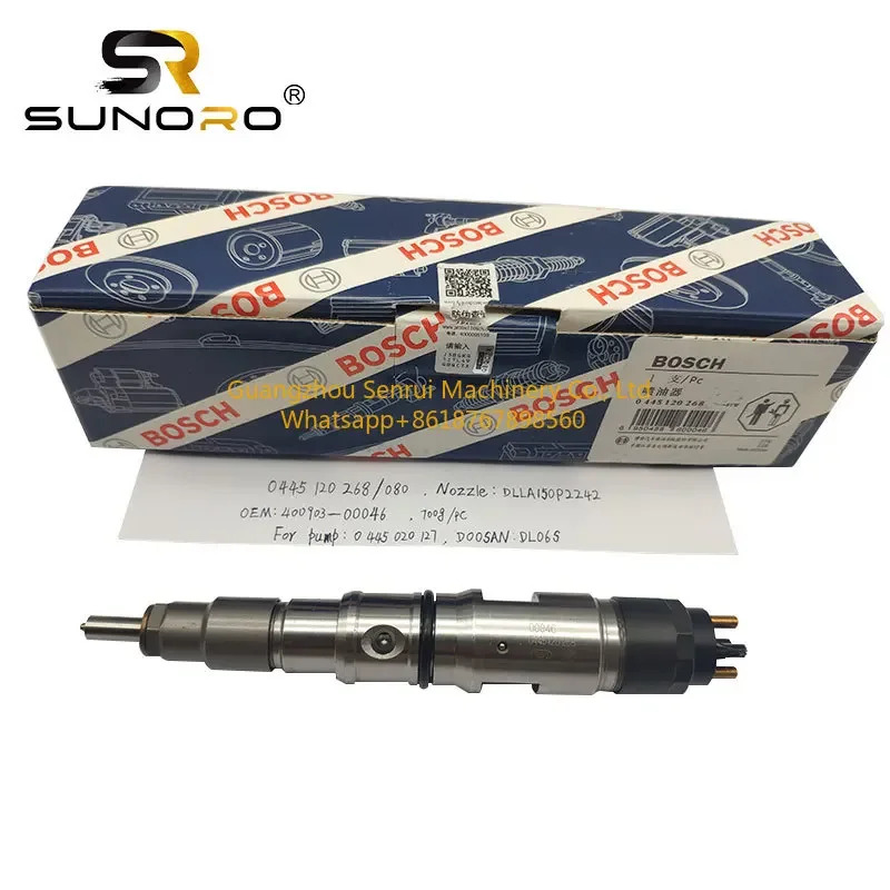 SUNORO 커먼레일 디젤 엔진 인젝터 0445120268 두산 DL06S 400903-00046 신