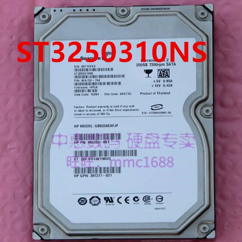 씨게이트 250GB SATA오리지널 하드 3.5 인치 7200RPM 32MB 데스크탑 HDD ST3250310NS 용
