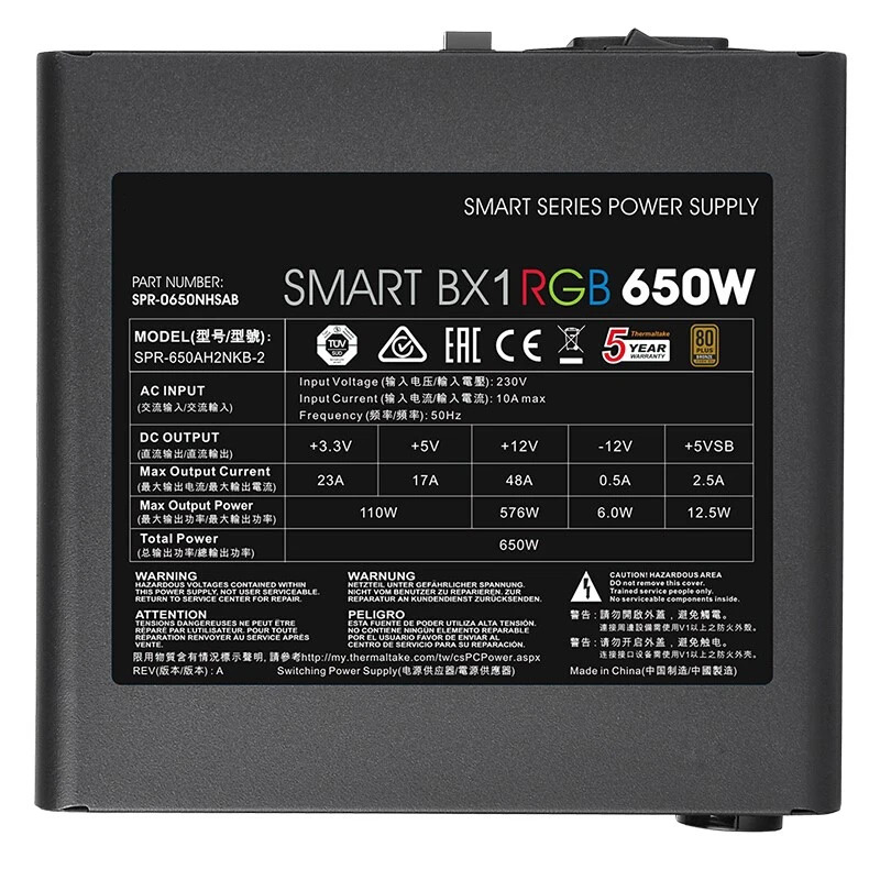 써멀테이크 Tt 스마트 BX1 RGB SPR-650AH2NKB-2 SPR-550AH2NKB-2 오리지널 전원공급장치 650W 550W