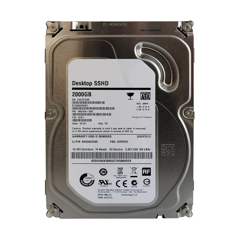 씨게이트오리지널 SSHD 2TB 3.5 인치 SATA 6 Gb/s 64MB 8G 7200RPM ST2000DX001
