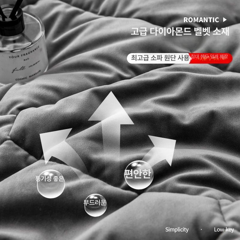 벨벳 침대 헤드커버 회색 리폼 1.2m 그레이 1.2m - 상세 이미지 3