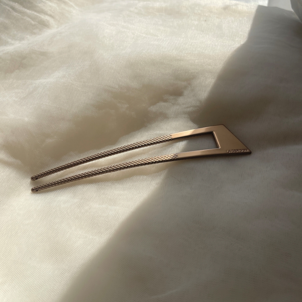 레이스룸 사선 U자 13.5cm 메탈 비녀 빅사이즈 올림머리 프렌치핀 블랙(반광) 이미지 3