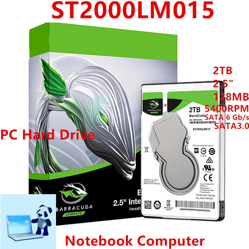 씨게이트 BarraCuda오리지널 HDD 2TB 2.5 인치 SATA 6 Gb/s 128MB 5400RPM 노트북내장 ST2000LM015 신