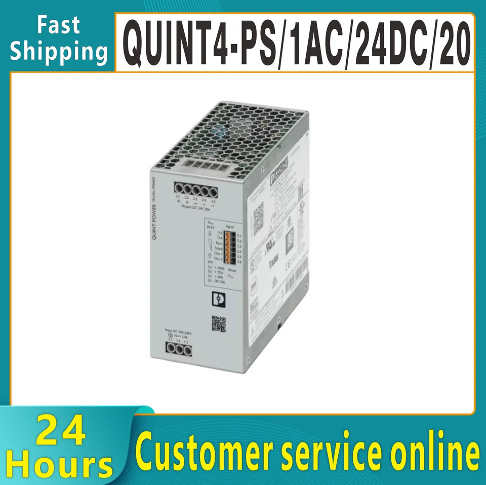 오리지널 피닉스 QUINT4-pS 1AC 24DC 20 스위치 모드 DIN 레일 전원공급장치 2904602 QUINT4-pS/1AC/24DC/20