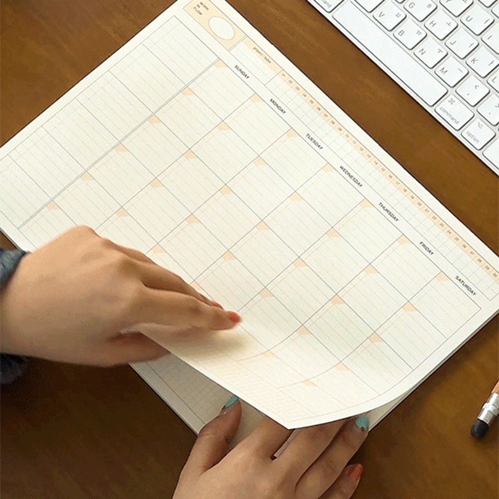 월간 스케줄러 떡제본 50매 A4 패드 매트 먼슬리 만년 플래너 일정관리 이미지 6