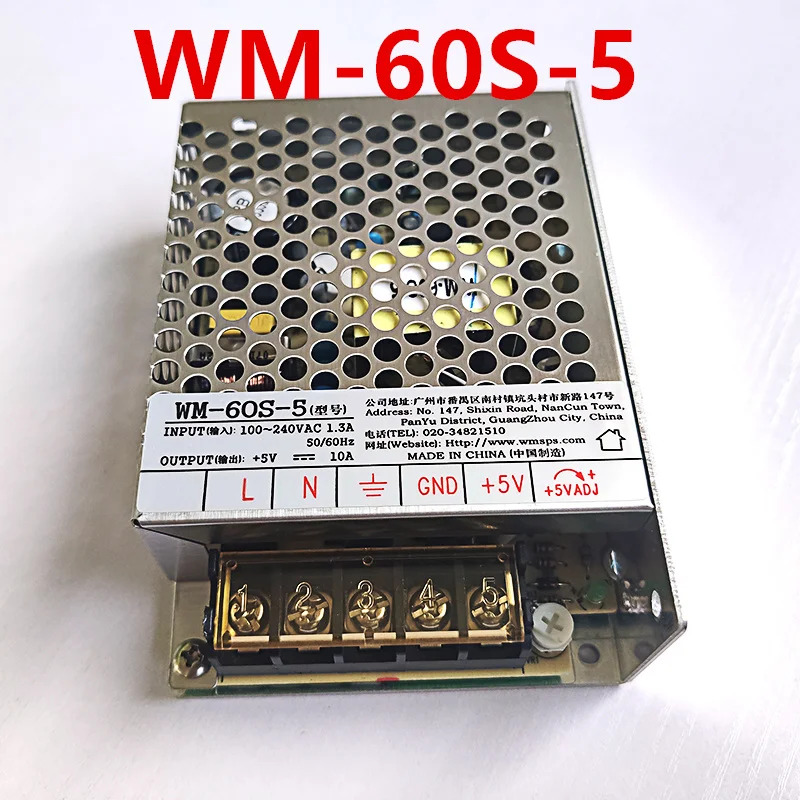WANGM호환A 5V10A 12V5A 24V2.5A 60W WM-60S-5 WM-60S-12 WM-60S-24 새 전원공급장치