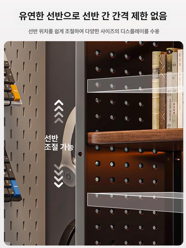 철제 책상선반 거실 정리대 다용도 수납선반 틈새 다층 책꽂이 무타공 벽걸이 - 상세 이미지 3