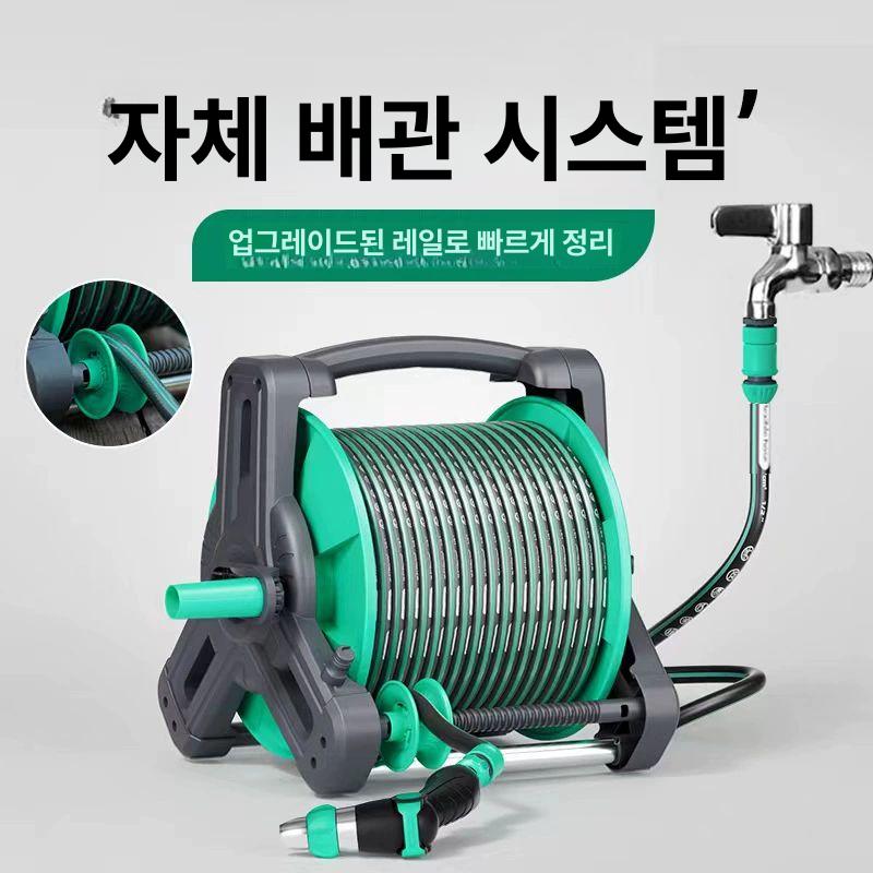머스코 호스 자동 호수 세차 농업용 워터릴 보관대 정원 주입기 고압 릴 물호스 권취기 - 상세 이미지 3