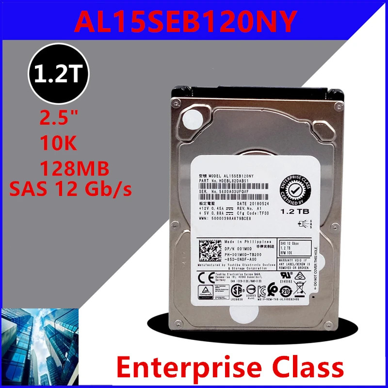 엔터프라이즈 HDD 001M0D 01M0D AL15SEB120NYDell 1.2TB 2.5인치 SAS 128MB 10K새 원본