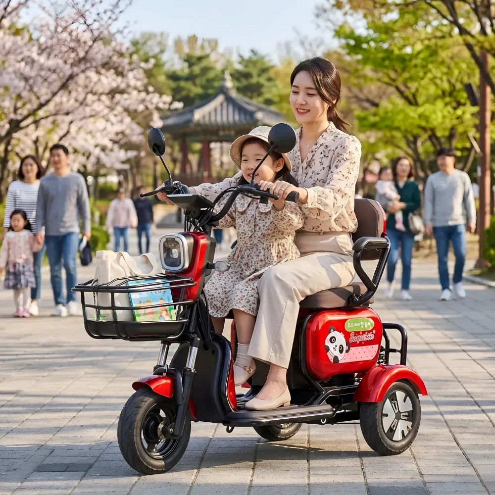 에코라이딩 세발 전동 스쿠터 삼륜 전기 자전거 성인 노인 효도 선물