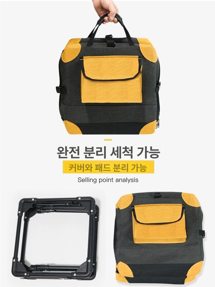 중 강아지켄넬 소프트 차량용이동장 강아지이동가방 더블도어 대형 외출가방 - 상세 이미지 5