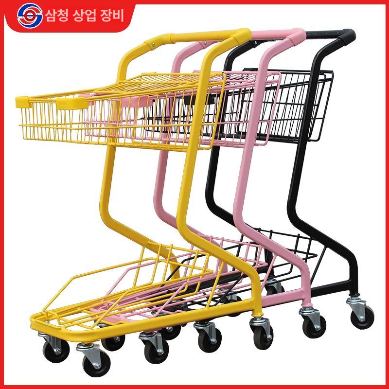 마트 시장바구니캐리어 소형 바퀴 장보기 구루마 수레 미니쇼핑카트 - 상세 이미지 5