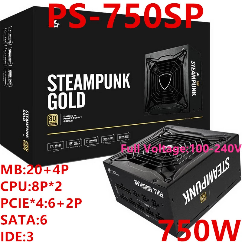 1Stplayer Steampunk RTX2080 80 80PLUS 골드 풀 모듈 듀얼 CPU 전원공급장치 750W PS-750SP PSU 신