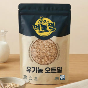 국산 유기농 오트밀 450g 압착 납작 귀리 시리얼 먹놀잼 맛있게 먹은 솔직 후기 - 상품 이미지 1