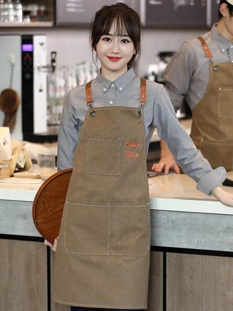 캔버스 데님 미술용앞치마 수채화 유화 학원 남성 작업 여성 미술앞치마성인용 공방용 - 상세 이미지 3