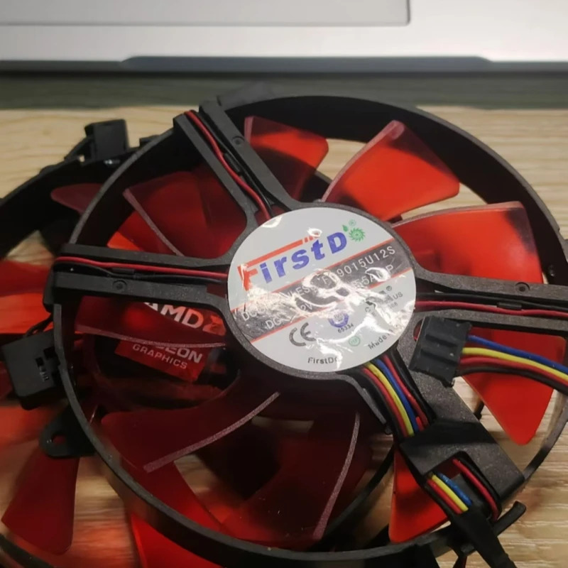 신형 사파이어 R9 295 듀얼 코어 R9-295 공그래픽 카드 냉각팬 FD9015U12S 적믿음빛