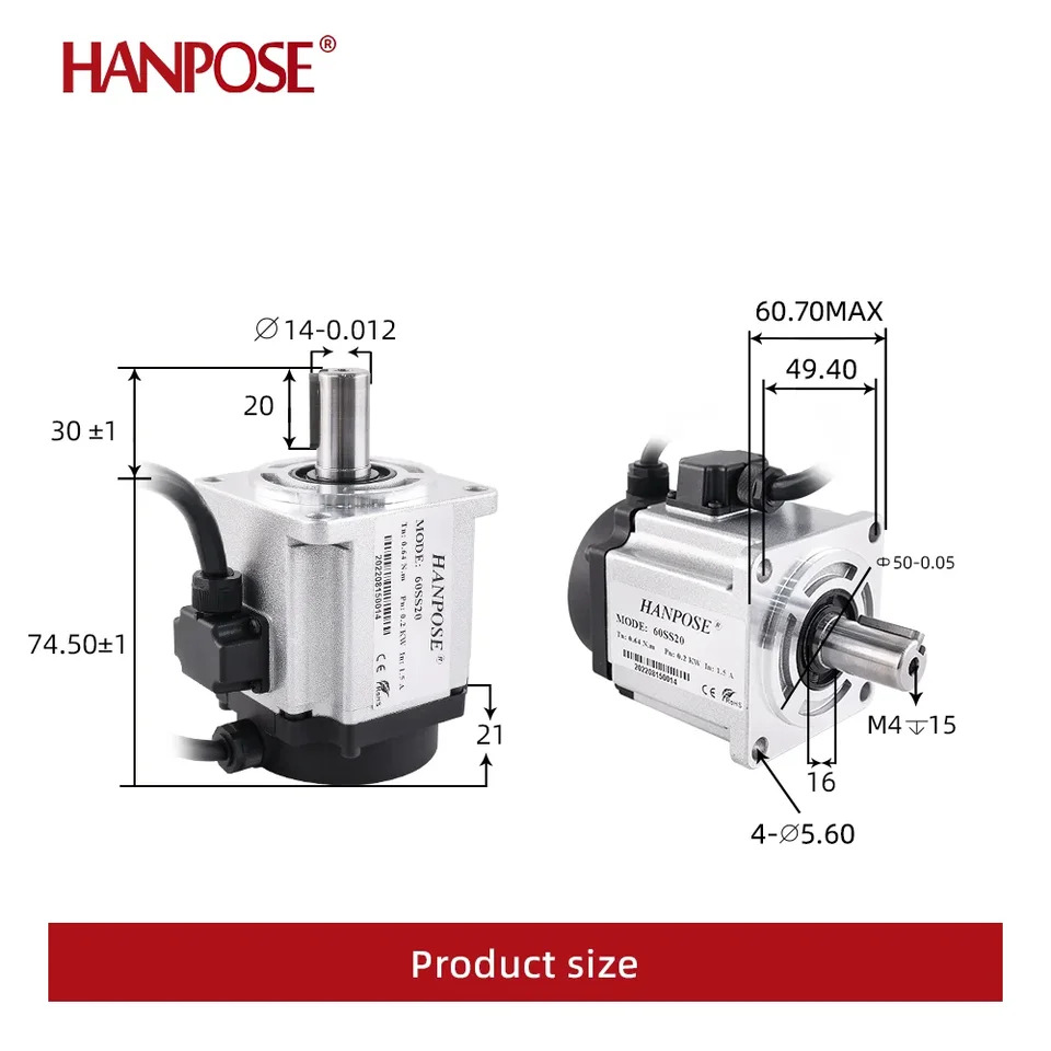 서보모터 드라이브 키트 CNC 공작 기계 60SS20 200W 0.64N.m 1.5A 6000rpm ASD220 220V 3 인코더