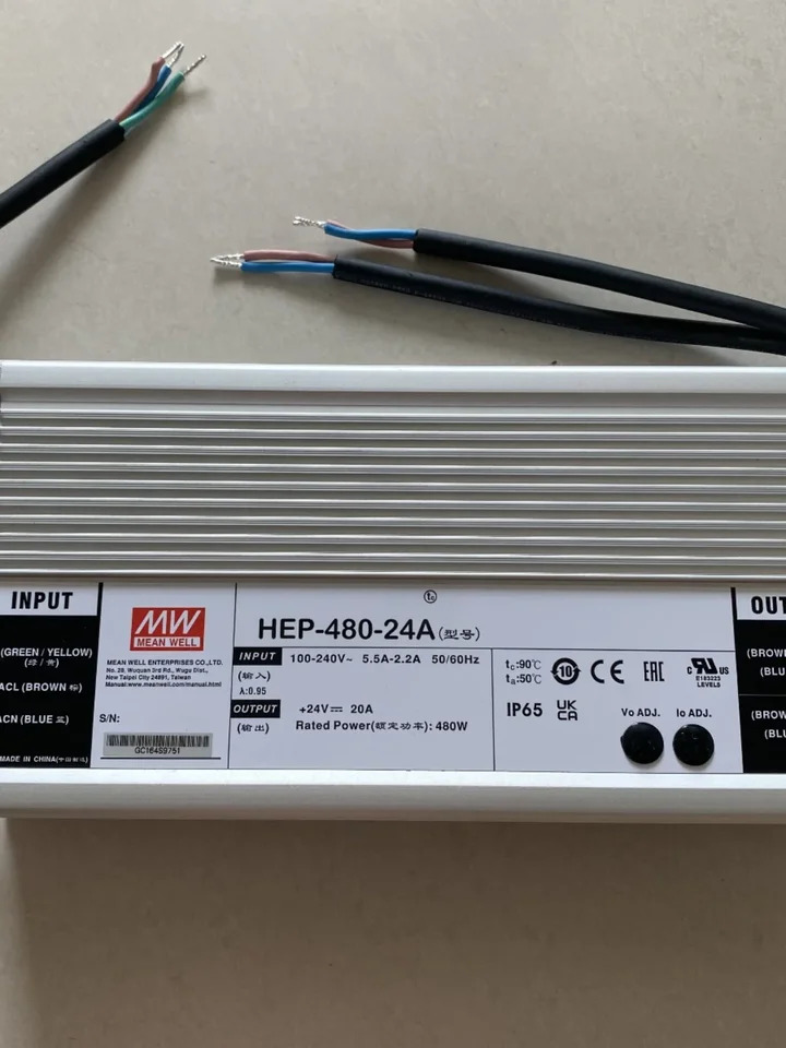 HEP-480 Mingwei 스위칭 전원공급장치 산업IP68 혹독함 방지 환경 24A 36A 48A 54A V/W