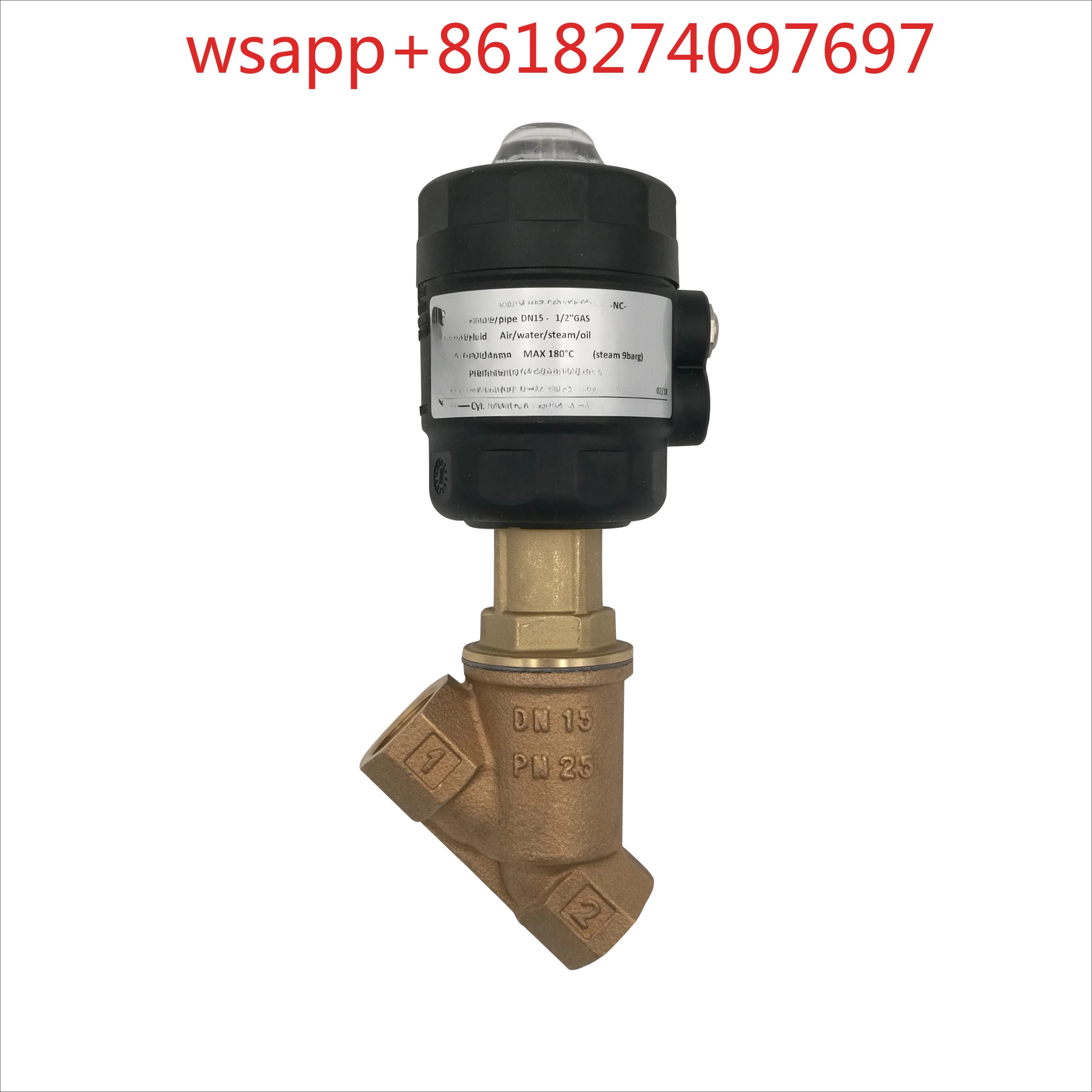 앵글 시트 밸브 고온 내성 공압 DN15 BCG205CTW00