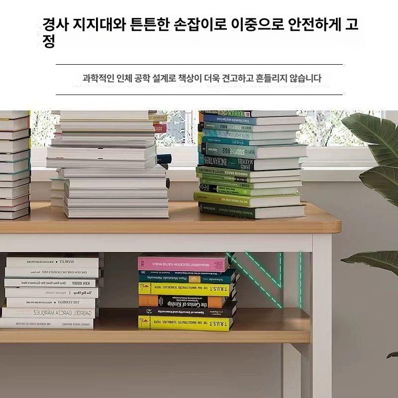 긴 책상 이중학습 직사각형 간이 창가 가정 좁은 데스크 서재 홈오피스 스터디 - 상세 이미지 4