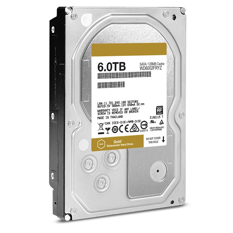 데스크탑 컴퓨터내장 HDD WD6002FRYZ WD 골드 6TB 3.5 인치 SATA 6 Gb/s 128MB 7200RPM 신