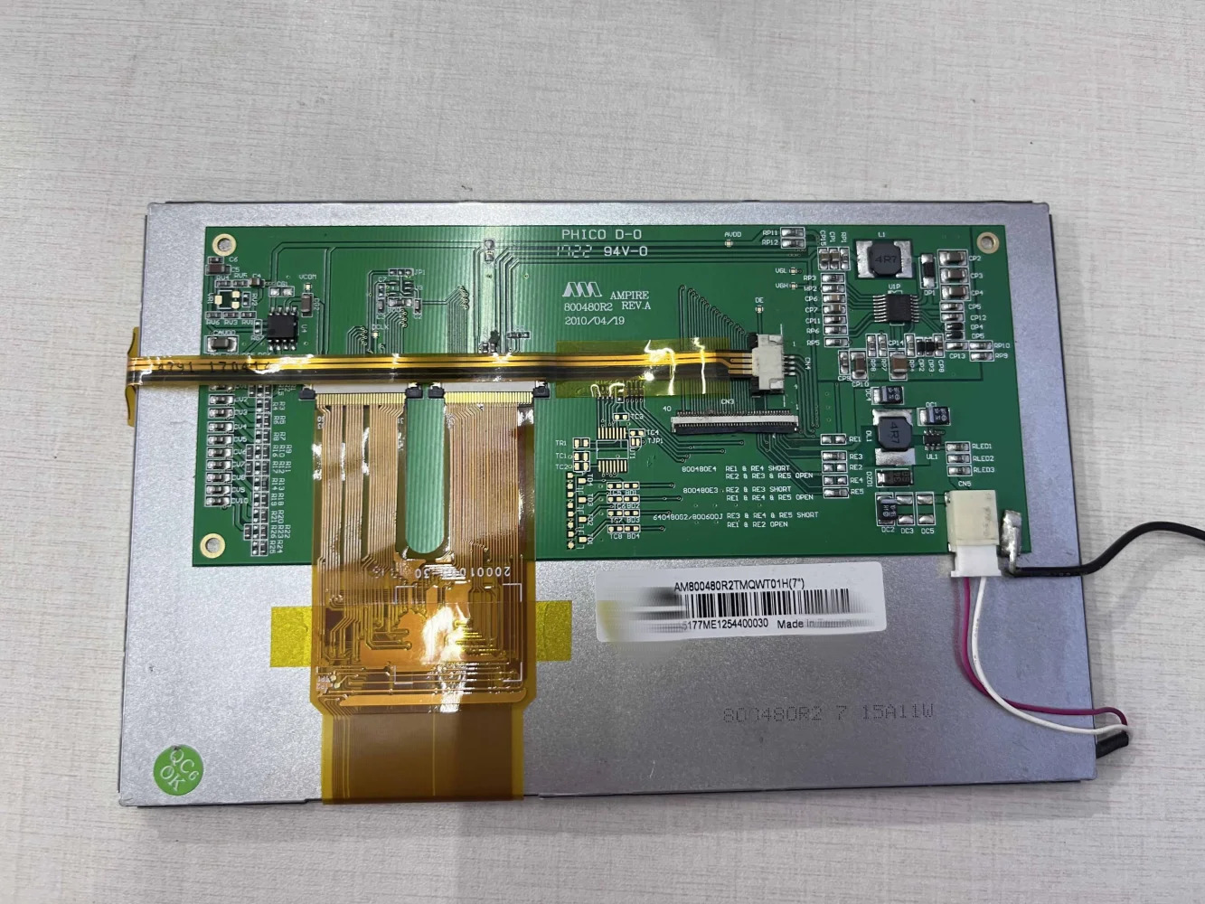 오리지널 AM 800480 R2TMQWT01H 산업디스플레이 화면