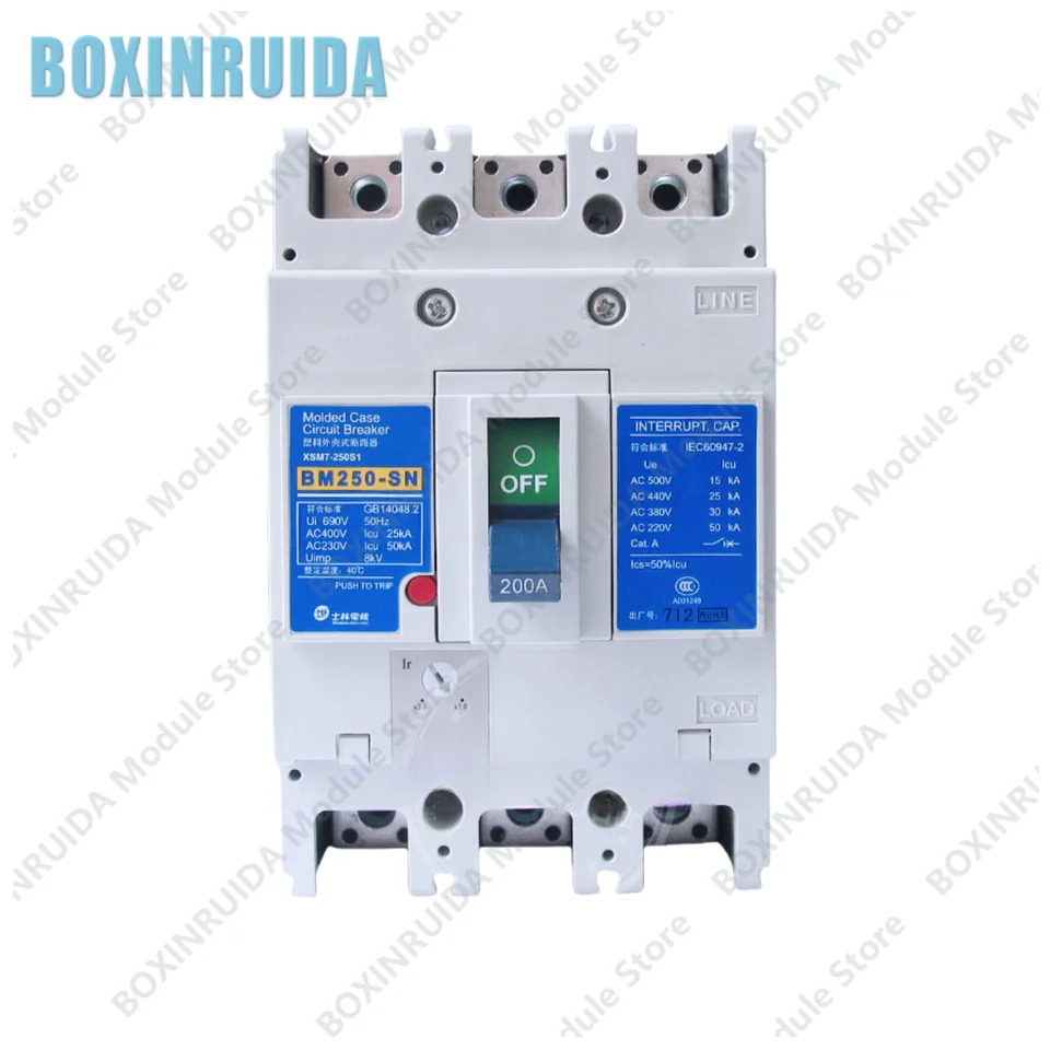 오리지널 플라스틱 케이스 회로차단기 에어 스위치 BM250-SN 3P 175A 200A 225A 250A 신