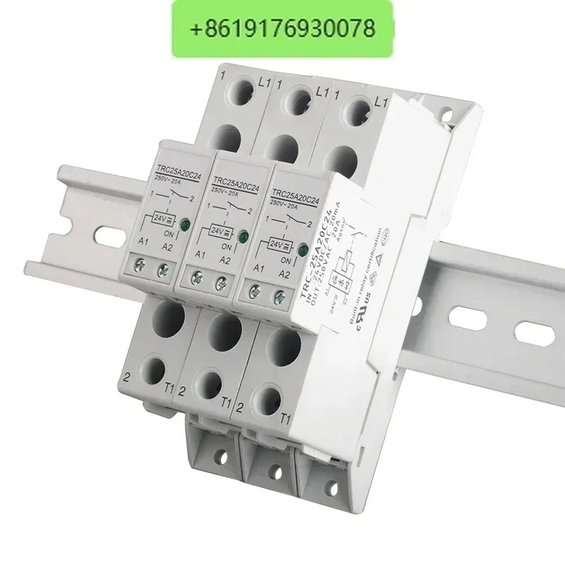 TRC-25A20C24 고전력 Din 레일 릴레이 24VDC/AC 20mA 입력 250VAC 20A 출력 소프트 스타트 전자기 접촉 모듈