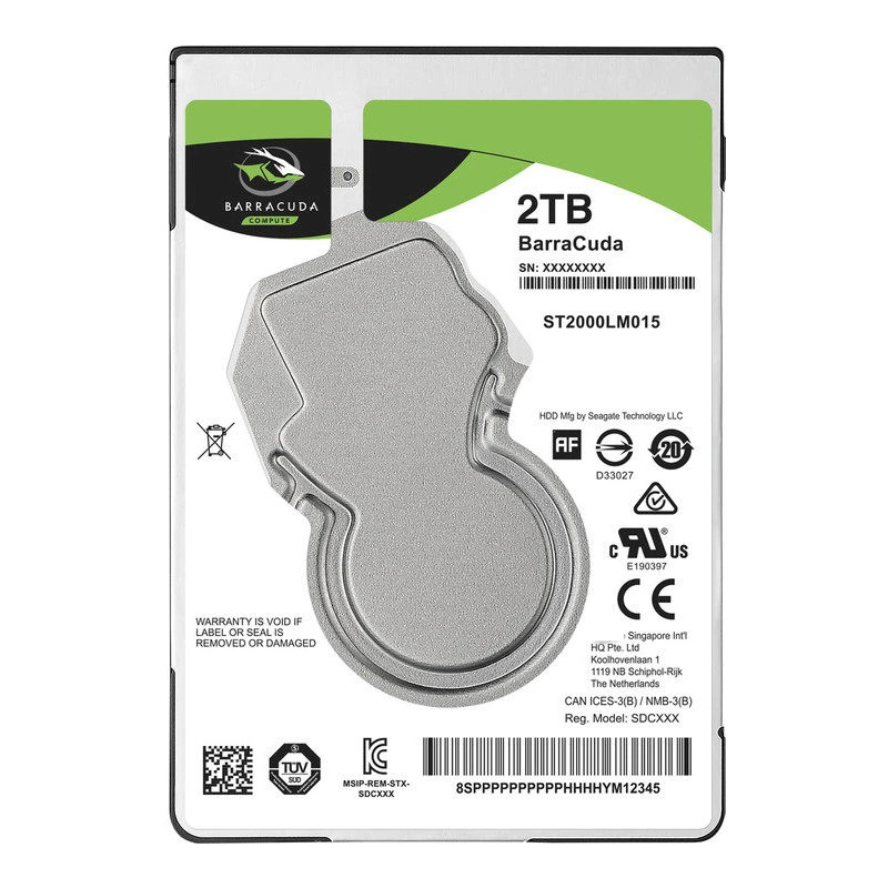 씨게이트 BarraCuda오리지널 HDD 2TB 2.5 인치 SATA 6 Gb/s 128MB 5400RPM 노트북내장 ST2000LM015 신