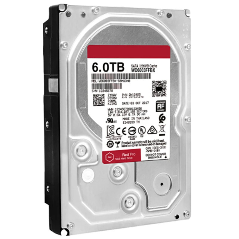 NAS 하드 드라이브내장 오리지널 HDD WD Red PRO 6TB 3.5 인치 SATA 6 Gb/s 256MB 7.2K WD6003FFBX