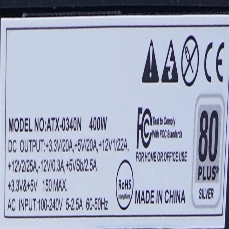 냉각팬 저소음 전원공급장치 -0340N 향상PSU 0 dB 노이즈 없음 400W