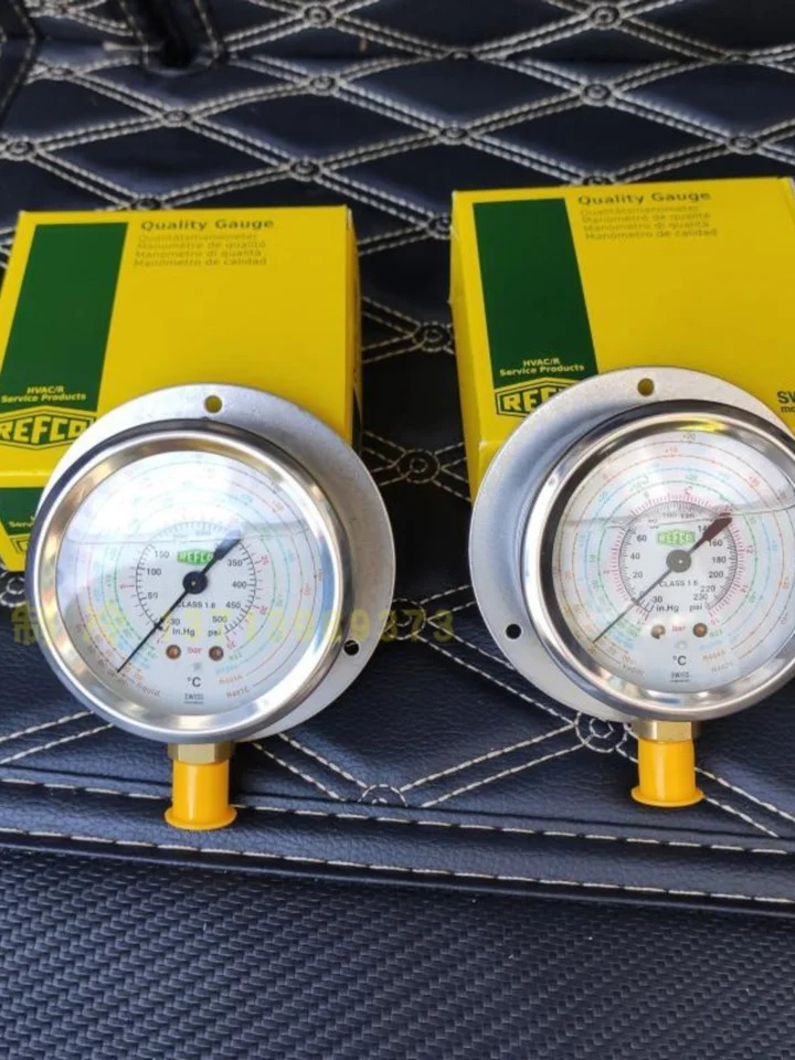 REFCO R22R 134a 냉매 고압 R404 저압 R410 압력 오일 게이지