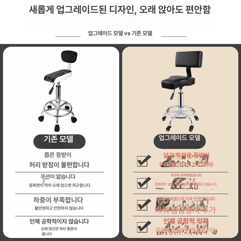 주방 식당용 높이조절 회전 이동식 의자 간이 조리 보조 지지대 하이체어 - 상세 이미지 3