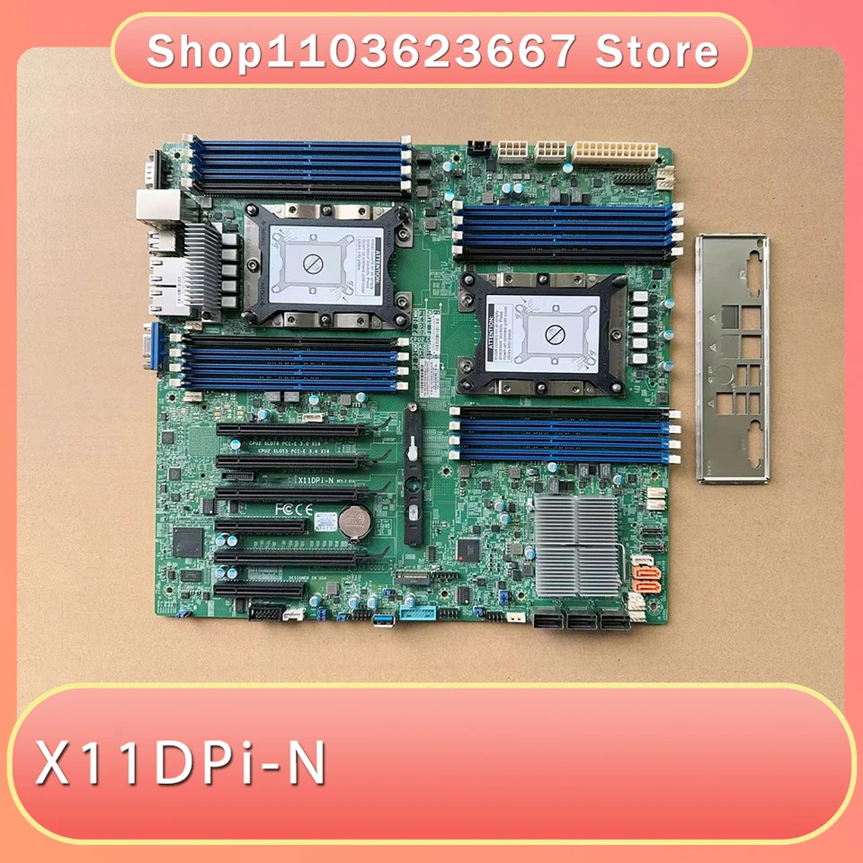 슈퍼마이크로 서버 마더보드듀얼 채널 LGA-3647 DDR4 2 PCI-E 3.0 NVMe x4 내부 포트 X11DPi-N