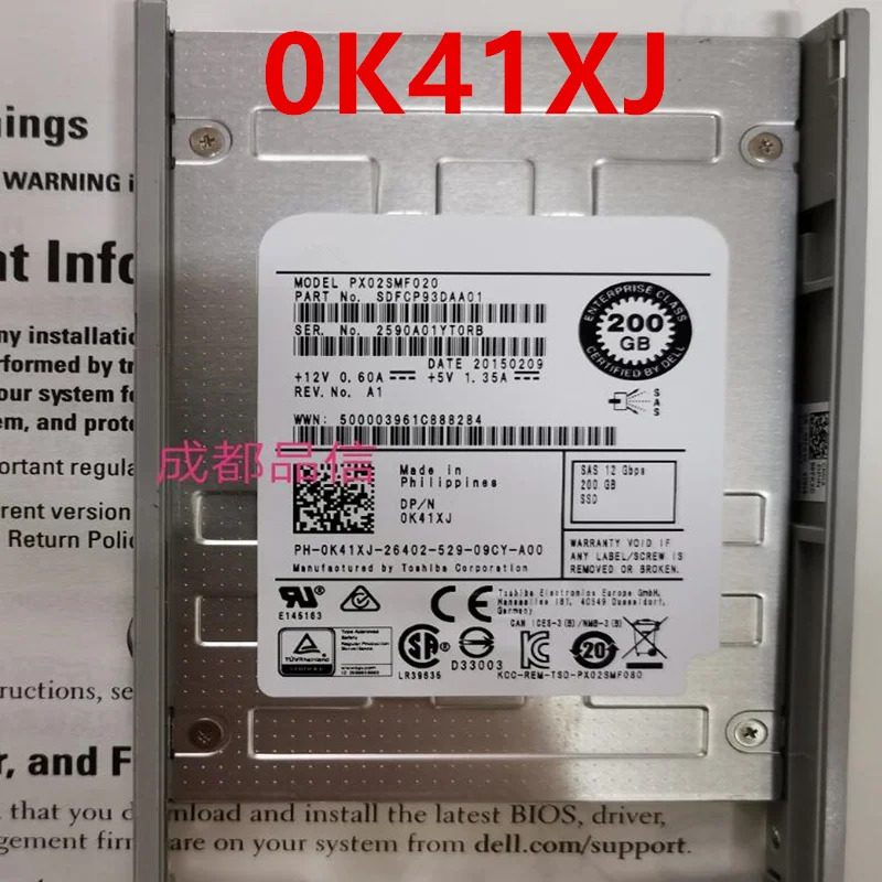 DELL 200GB SAS솔리드 스테이트 드라이브 PX02SMF020 0K41XJ K41XJ 거신